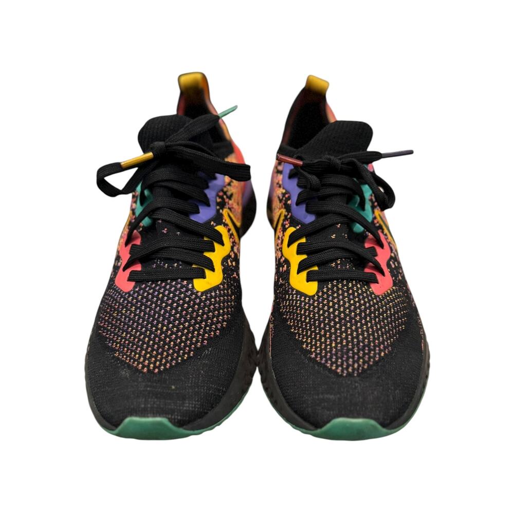 Nike Epic React Flyknit 2 Black Ember Glow Multicolor Women’s 10 CK0818-001 - Picture 5 of 7